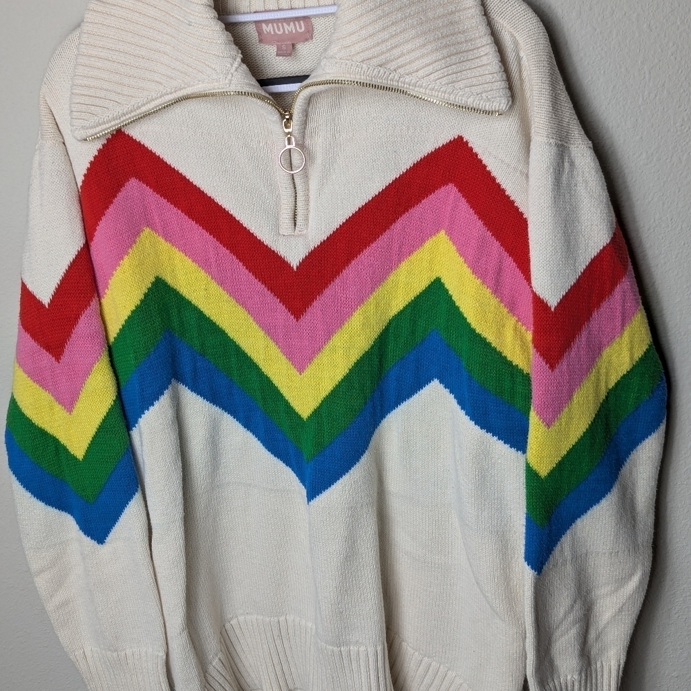 Show Me Your Mumu Weston Half Zip Pullover Womens Small Sweater Shirt - Picture 9 of 13